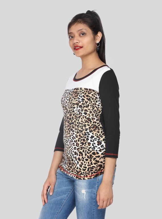 Womens Animal Foot Printed Top