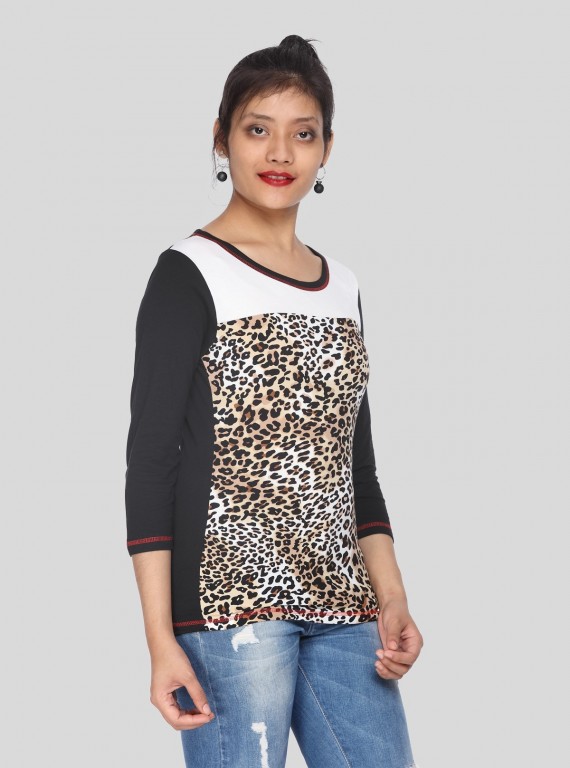 Womens Animal Foot Printed Top