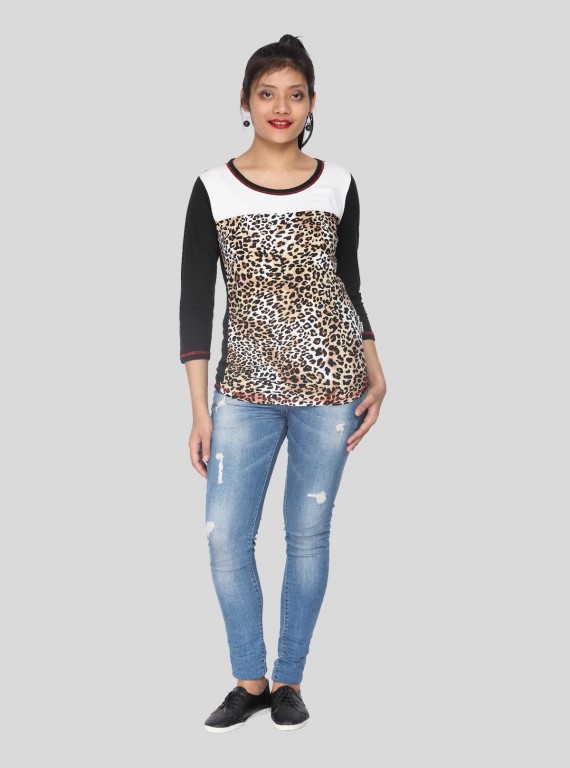 Womens Animal Foot Printed Top