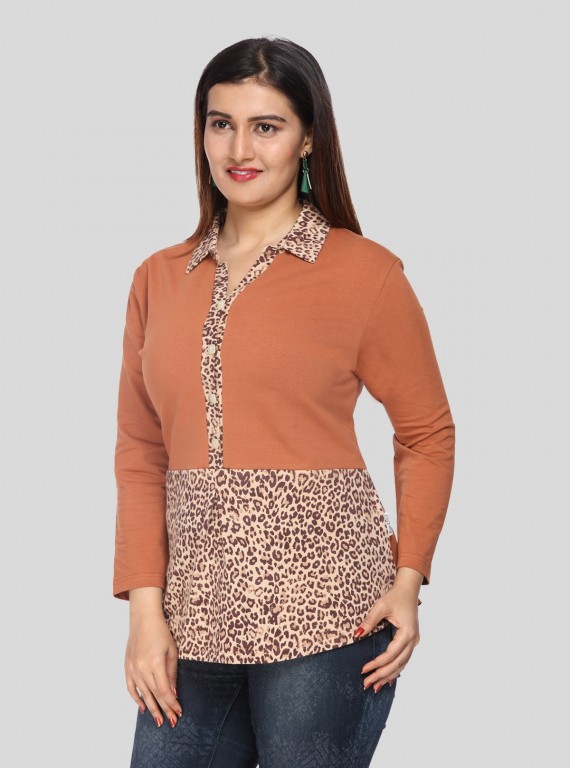Brown Spreaded Womens Top