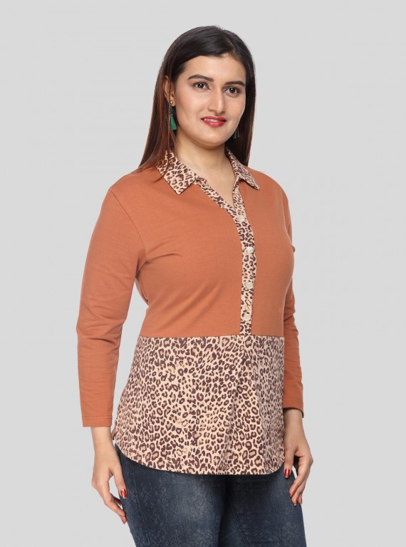 Brown Spreaded Womens Top