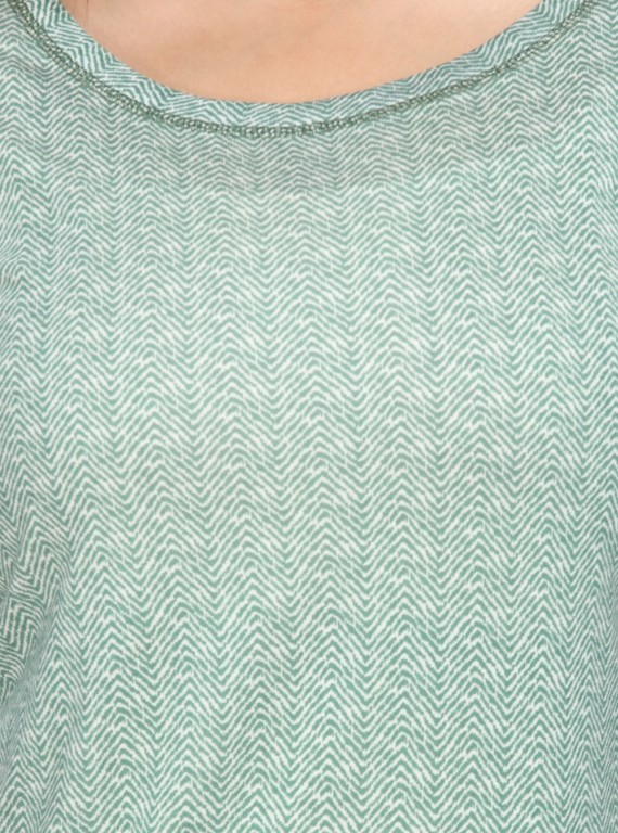 Green Fleeted Sleeve Tshirt