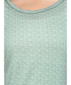Green Fleeted Sleeve Tshirt