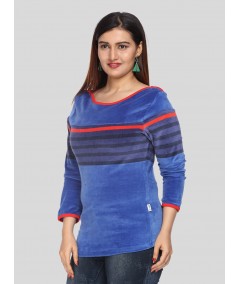 Deep Blue Velour Top