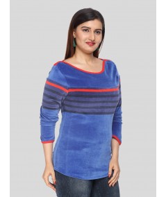 Deep Blue Velour Top