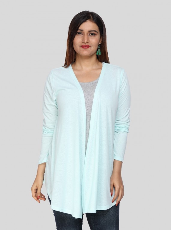 Women's Mint Green 100% Cotton Shrug – Breezy Lightweight Everyday Layer