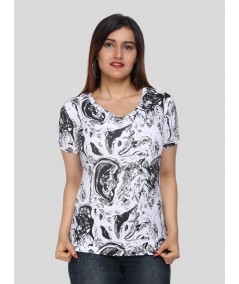 Distress Print Women TShirt