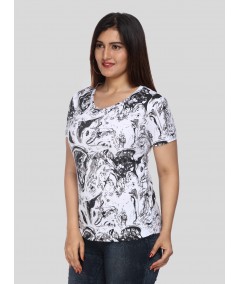 Distress Print Women TShirt