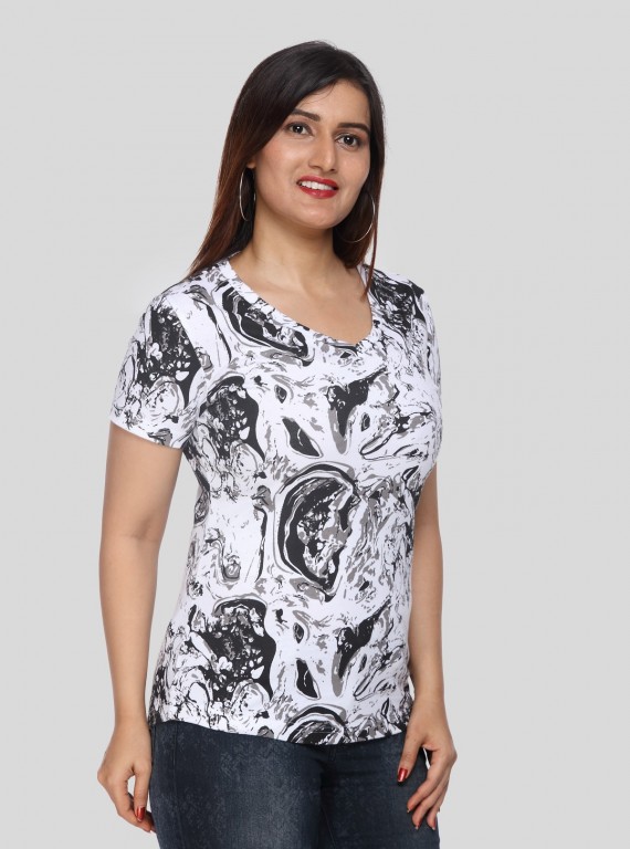 Distress Print Women TShirt