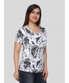 Distress Print Women TShirt