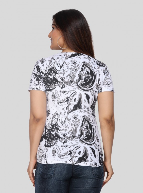 Distress Print Women TShirt