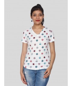 Festive Print Women T Shirt