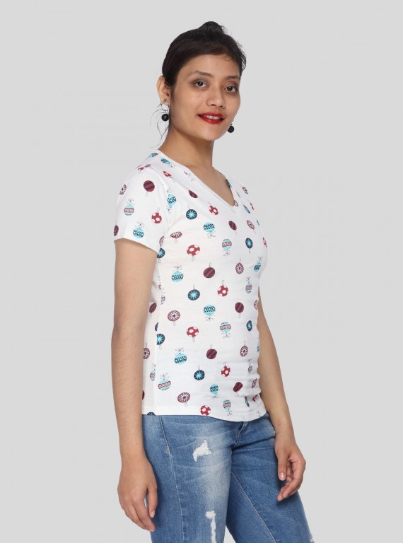 Festive Print Women TShirt