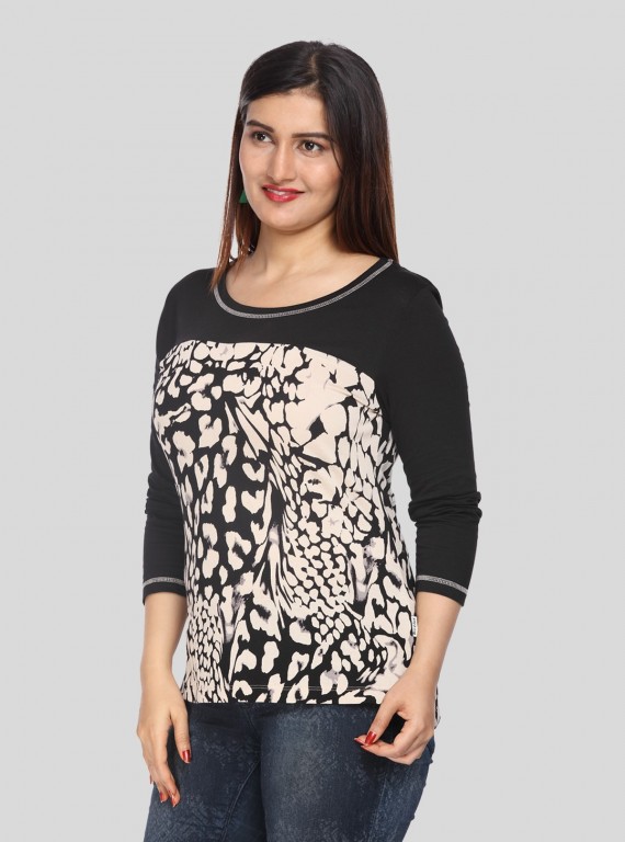 Beidge Print Womens Top