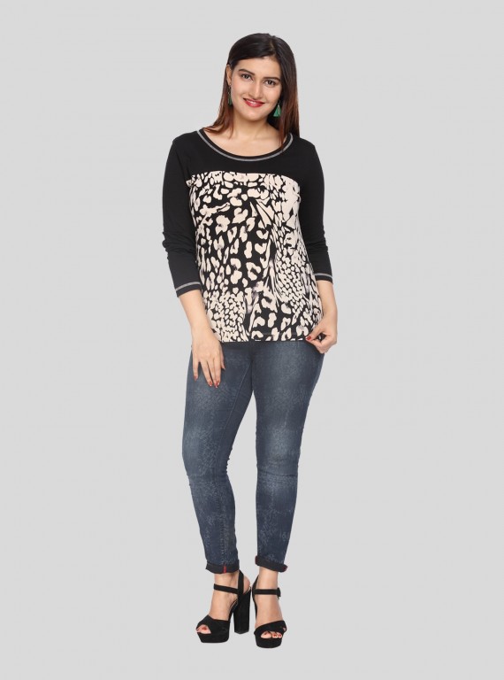 Beidge Print Womens Top