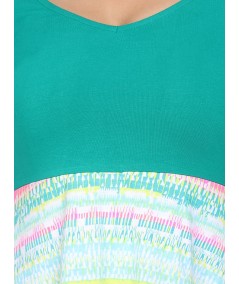 Green Contrast Scattered Top