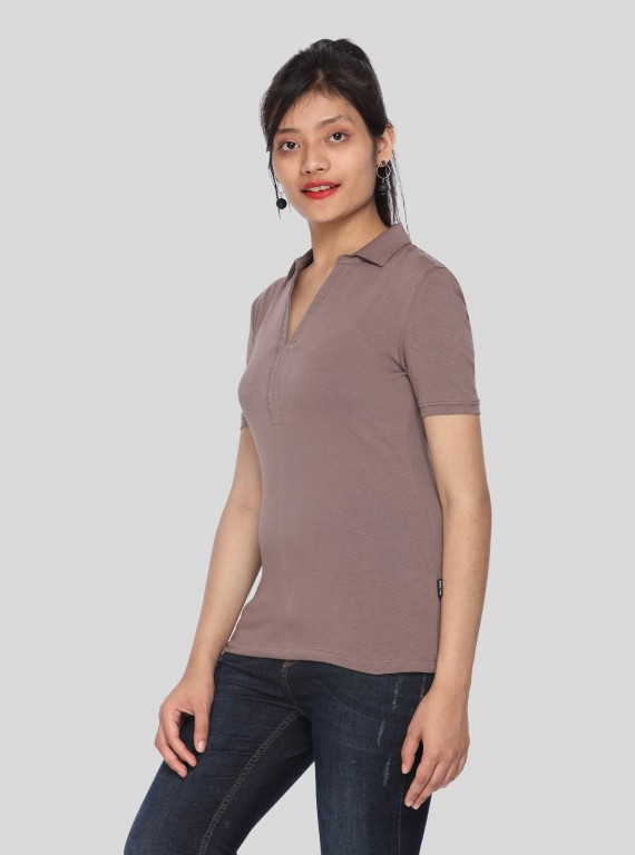 Polo Collar TShirt - Brown