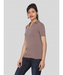 Polo Collar TShirt - Brown