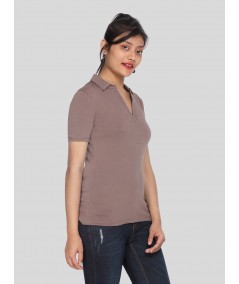 Polo Collar TShirt - Brown