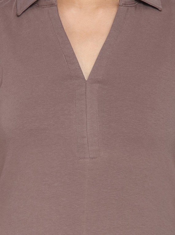 Polo Collar TShirt - Brown