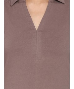 Polo Collar TShirt - Brown