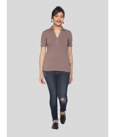 Polo Collar TShirt - Brown