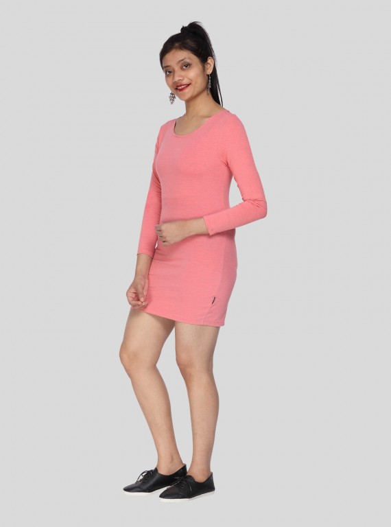 Long Sleeve Pink Womens Dress
