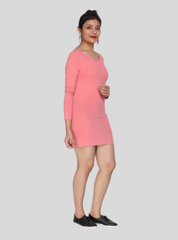 Long Sleeve Pink Womens Dress