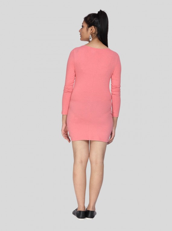 Long Sleeve Pink Womens Dress