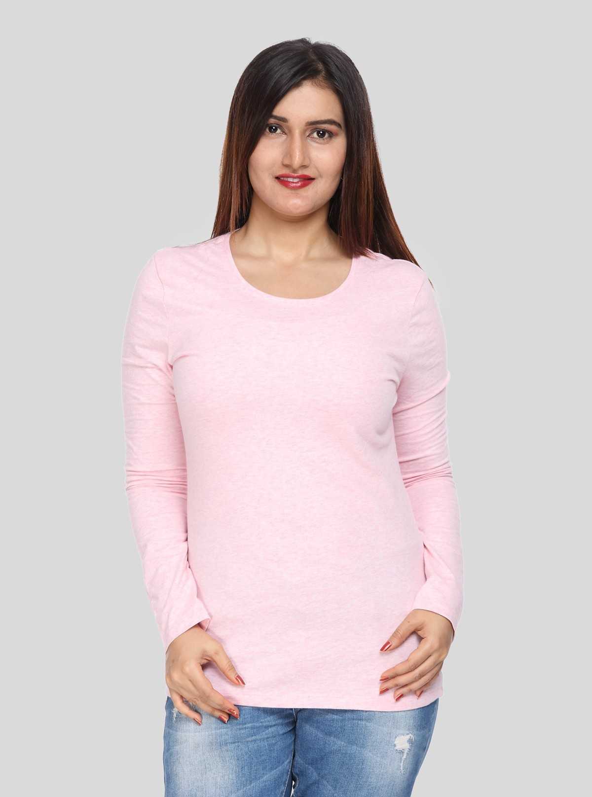 Women's Plain Baby Pink Top – Soft Cotton Casual Essential by Boer & Fitch
