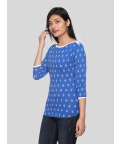 Blue Graphic Print Sweat