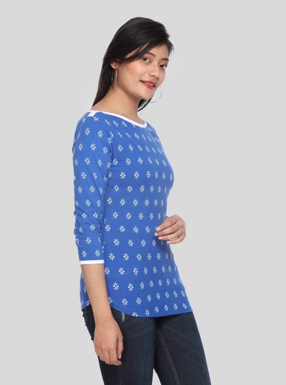 Blue Graphic Print Sweat