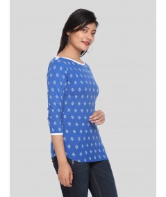 Blue Graphic Print Sweat