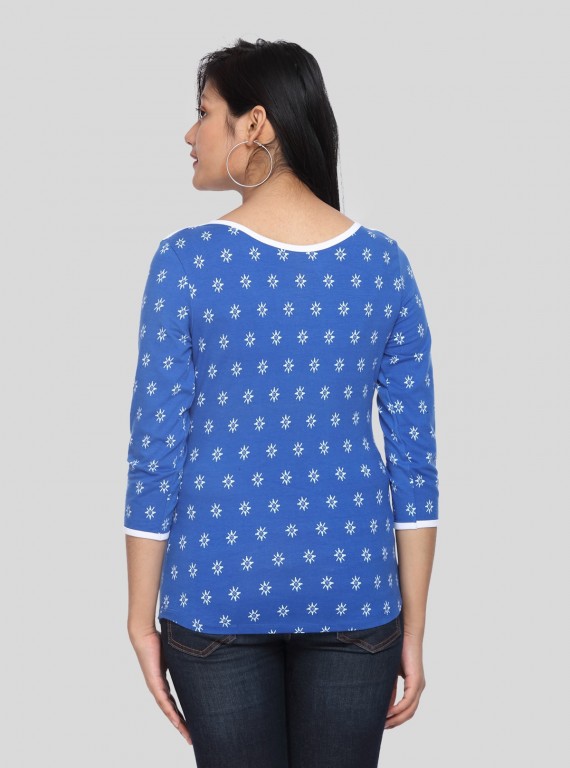 Blue Graphic Print Sweat