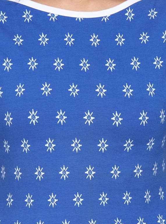 Blue Graphic Print Sweat