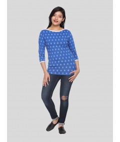 Blue Graphic Print Sweat
