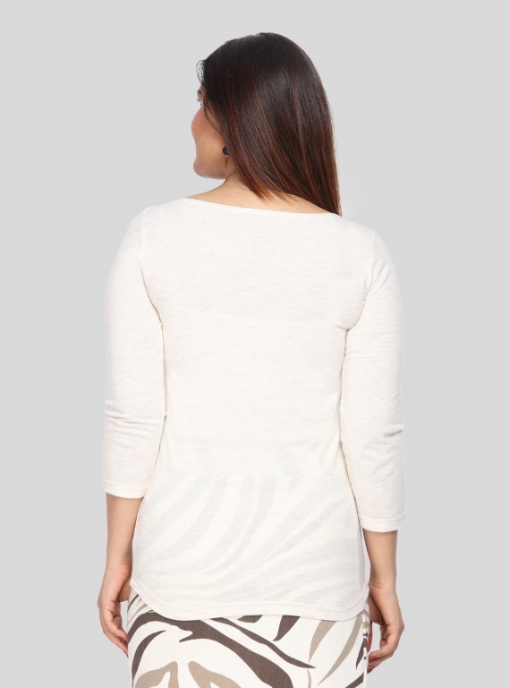 Ecru Melange Top