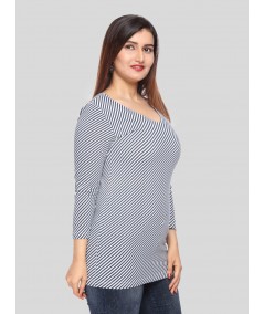 Cross Stripped Long Sleeve Top