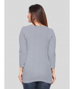 Cross Stripped Long Sleeve Top