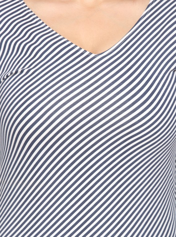 Cross Stripped Long Sleeve Top