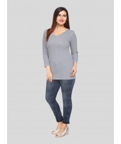 Cross Stripped Long Sleeve Top