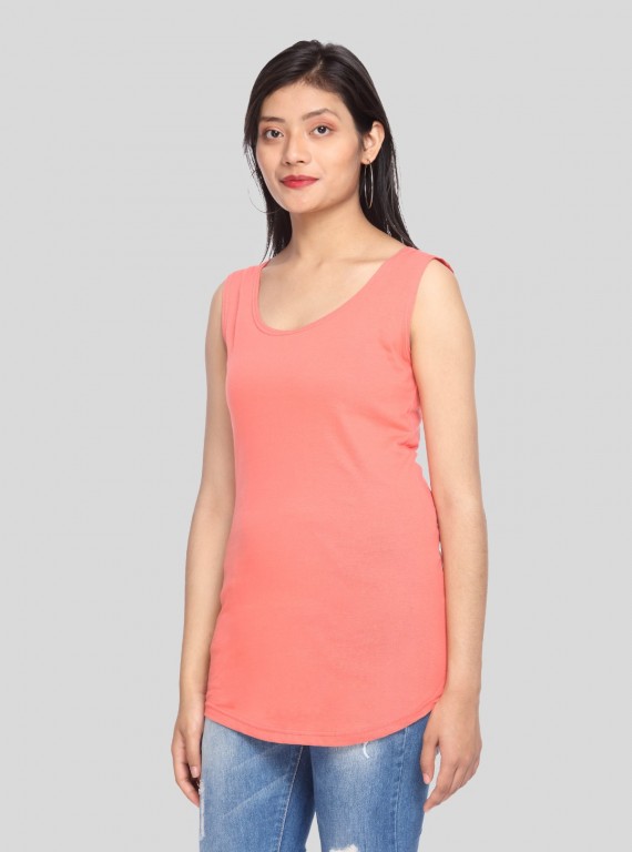 Women’s Coral Sleeveless Cotton Jersey Top – Boer and Fitch