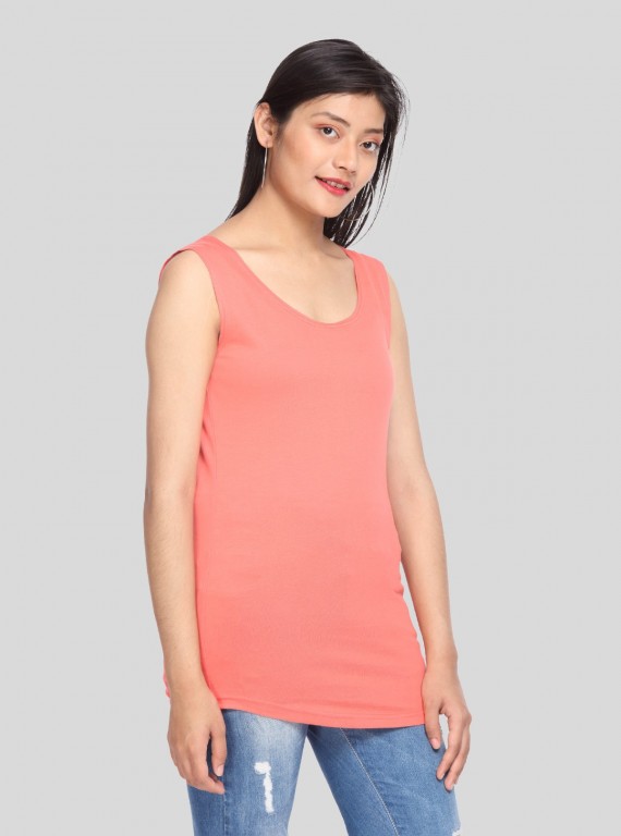 Coral Sleeveless Top