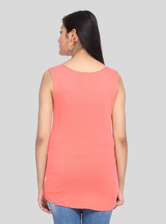 Coral Sleeveless Top