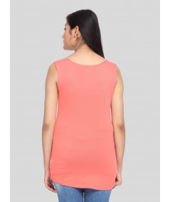 Coral Sleeveless Top
