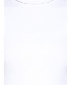 White Flat Knit High Neck Top