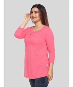 Fuschia Neck Lace Top