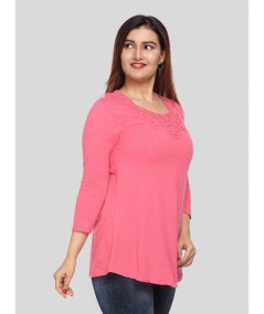 Fuschia Neck Lace Top