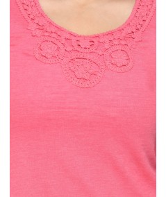 Fuschia Neck Lace Top