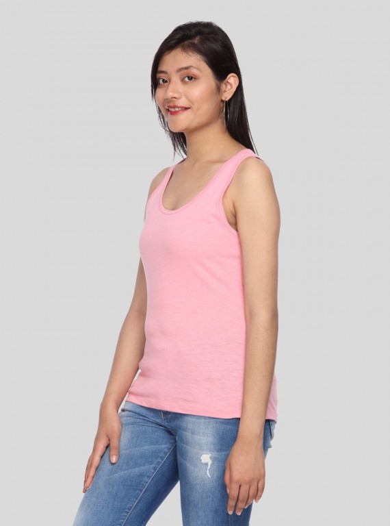 Pink Sleeveless Cross Top
